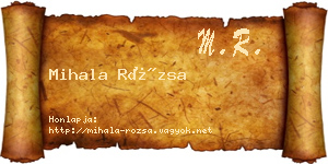 Mihala Rózsa névjegykártya